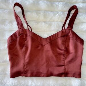 ABERCROMBIE & FITCH NEW S Satin Sweetheart Corset Stretch Crop Top Sleeveless